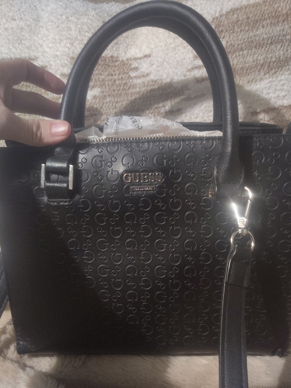 GUESS Black Purse With Long Stap & Hand Strap - Picture 2 of 8